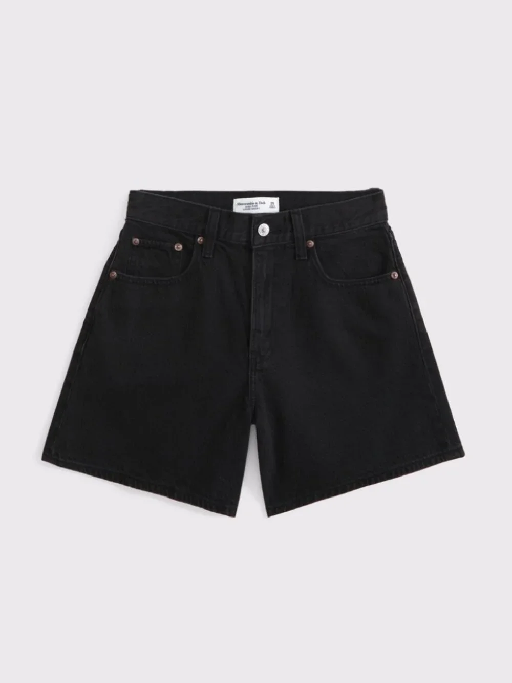 Abercrombie High Rise Loose Short Black Denim Size 27 NWT Y2K Baggy